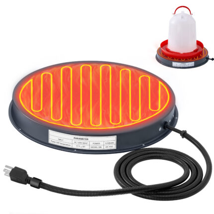Chicken Water Heater for Winter Plastic Waterer, 15.35'' Heated Base for Poultry Fountain Waterer, 125W Poultry Water Heater Base for Winter De-icer, Heat Plate for Chicken Water, calentador de agua