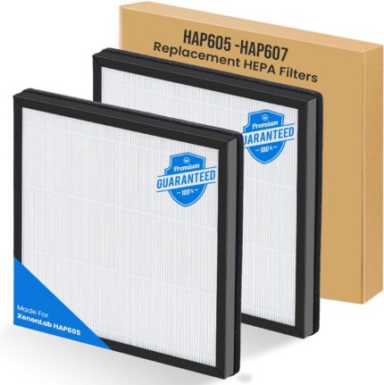 XenonLab AP607 HAP605 Replacement Filters Compatible with FreAire and XenonLab Air Purifier 2 Pack, 3-in-1 True Activated Carbon Air Filter XenonLab AP607 HAP605